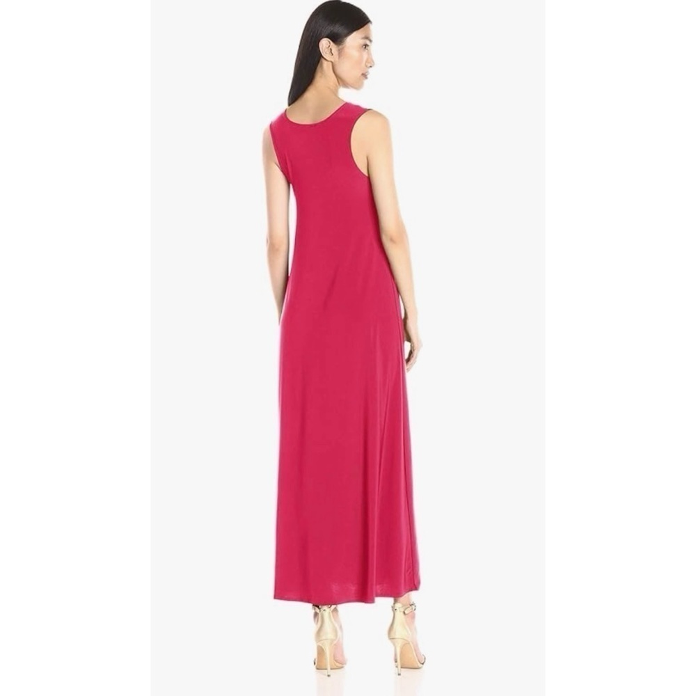 Barbie pink maxi tank dress One Size S M L XL stretch minimalist vintage resort - Picture 3 of 10